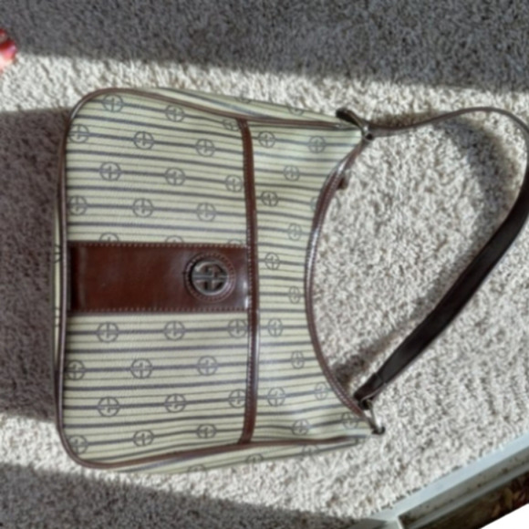 GIANI BERNINI    Shoulder Bag Top Zip  Olive with Brown Trim - Picture 11 of 11